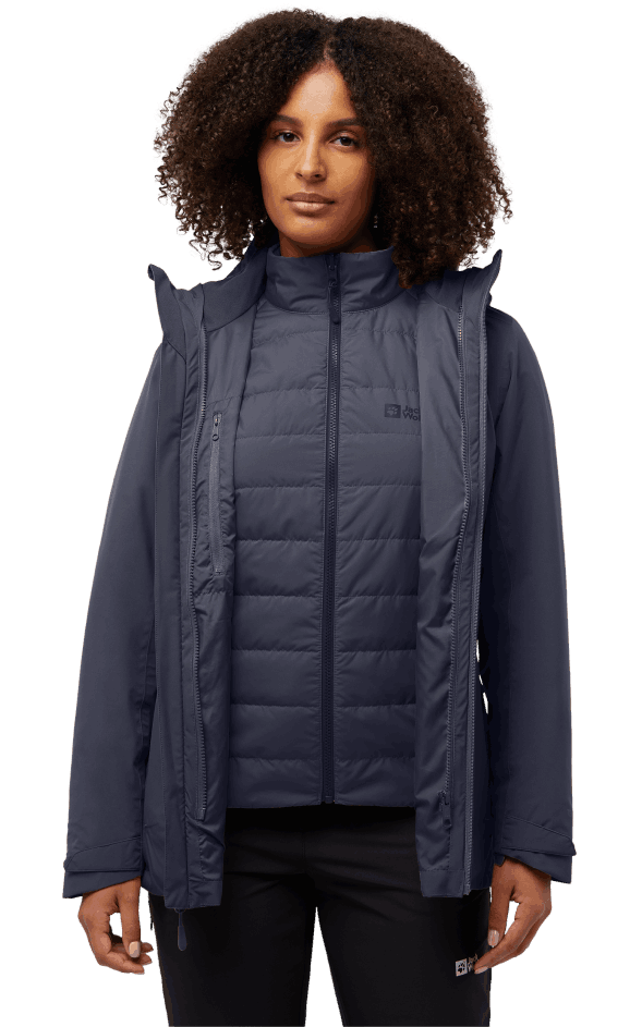 Frau mit 3-in-1 Jacke